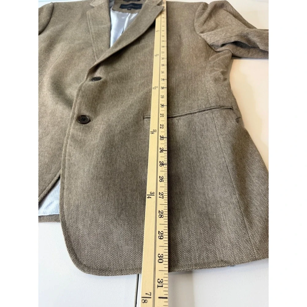 Banana Republic Blazer Mens 44R Brown Herringbone Tailored Fit Cotton Sport Coat